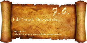 Fürszt Oszvalda névjegykártya